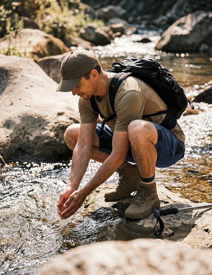 XKTTAC Men's Outdoor Quick Dry Lightweight Stretchy Shorts for Hiking, Tactical, Camping, Travel with 6 Pockets