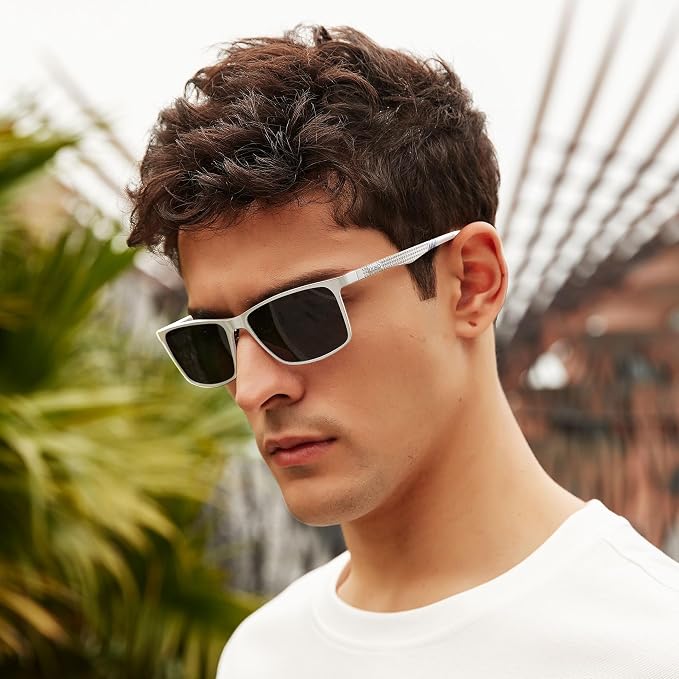 BIRCEN Polarized Mens Sunglasses for Driving: UV Protection Al-Mg Metal Sunglasses Lightweight Shades for Fishing Travel Golf