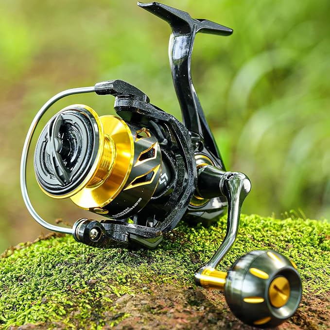 Sougayilang Spinning Reel – 26LB Drag & Loud Metal Clicker, 5.2:1 Gear Ratio, 13+1 Bearings, 4-Point Waterproof, CNC Aluminum Spool & Handle for Bass Trout Salmon