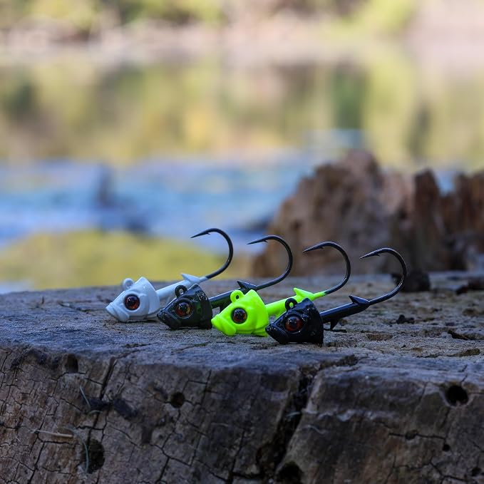 Reaction Tackle Swimbait Jig Head/Weighted Hooks for Saltwater and Freshwater/Realistic Fish Head (5 Pack)