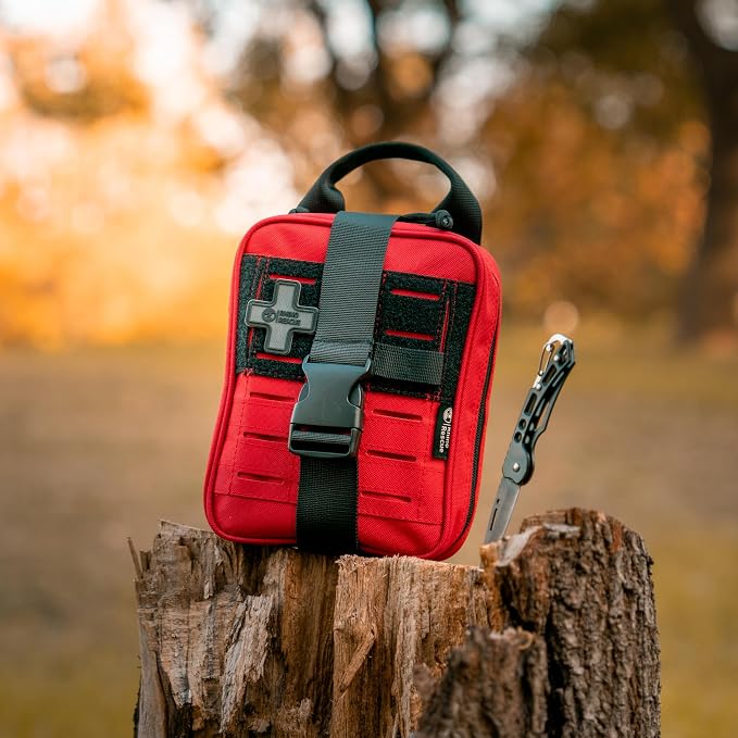 RHINO RESCUE Survival First Aid Kit, HSA/FSA Eligible, Emergency Kit Molle Pouch IFAK Medical Kit for Vehicles Car Camping Backpacking Hiking Hunting