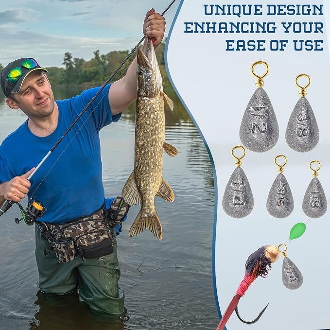 Bass Casting Swivel Bell Sinkers Fishing Weights Drop Shaped Fishing Sinkers Catfish Weights for Ocean Saltwater Surf Bass Casting Gear Tackle