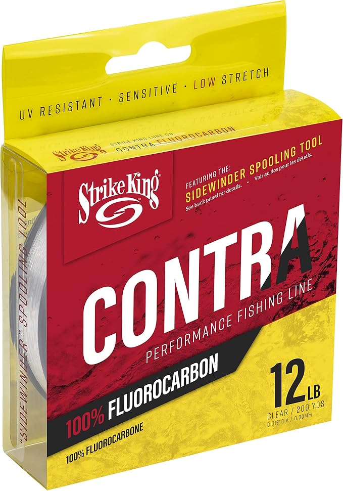 Strike King Contra Fluorocarbon Performance Fishing Line, UV-Resistant