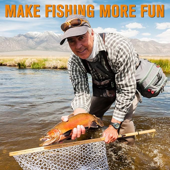 Dovesun Rubber Fishing Net Replacement Netting Without Handle Clear Black Fishing Nets for Fish Fly Fish Landing Net Bag for Freshwater Saltwater Foldable Trout Net Rubber Mesh 5 Sizes White Black Red