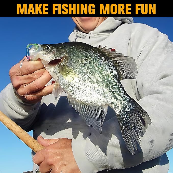 Dovesun Crappie Jig Heads for Fishing Underspin Jig Heads for Crappie Walleye Bluegill Ice Fishing 20pcs/25pcs 1/32oz, 1/16oz, 1/8oz