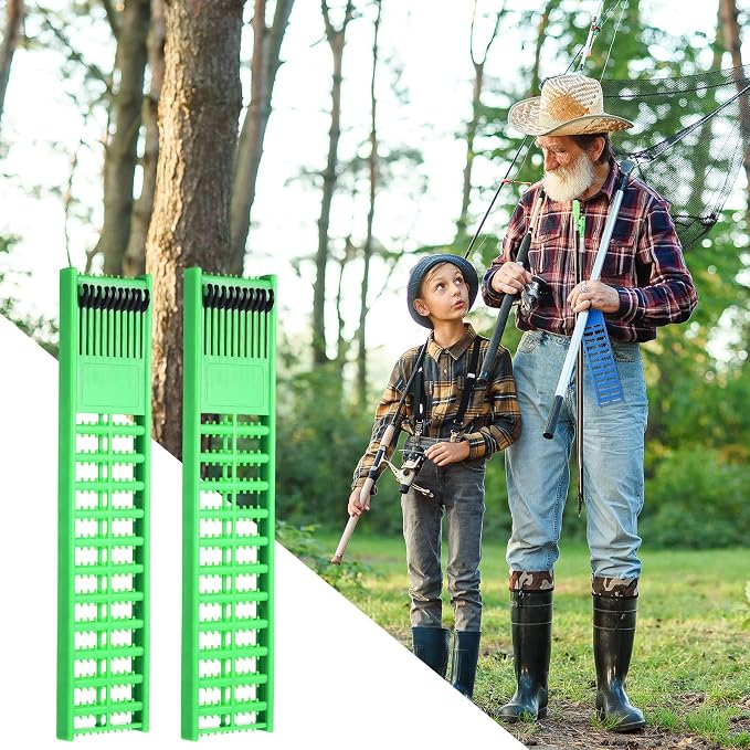 Meooeck 8 Pieces Fish Hook Holder Snelled Fishing Leader Holder 10.6 x 2.36 x 0.67 Inch Line Organizer for Storing Line Rigs