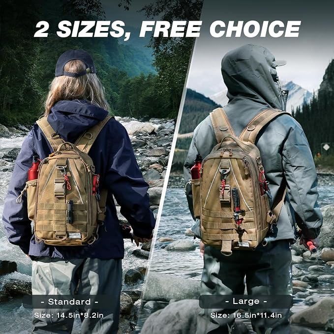 Ghosthorn Fishing Backpack Waterproof Tackle Bag Sling Bag Gift