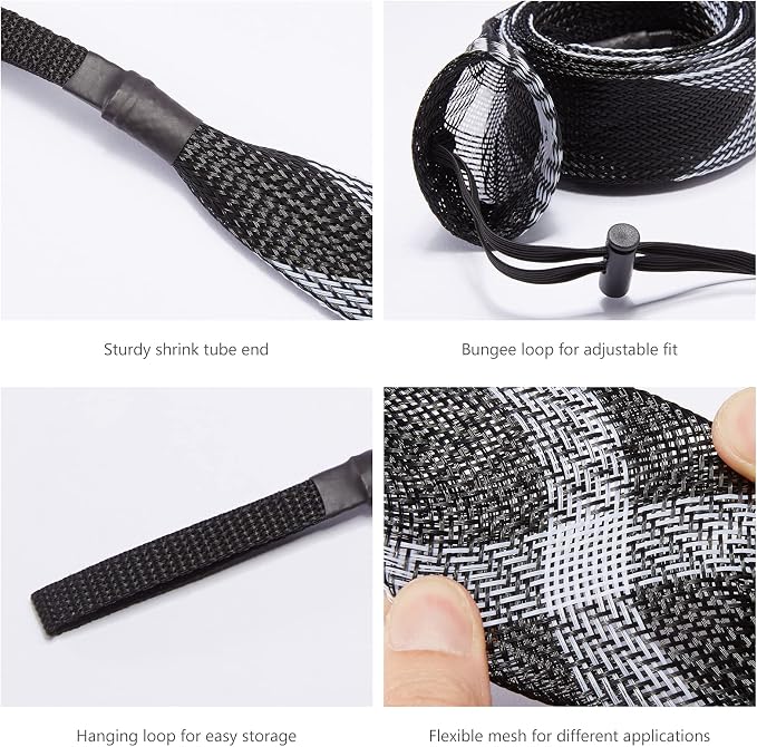 BASSDASH Casting Spinning Fishing Rod Sleeves Protective Rod Socks for Fishing Poles Up to 7-1/2ft