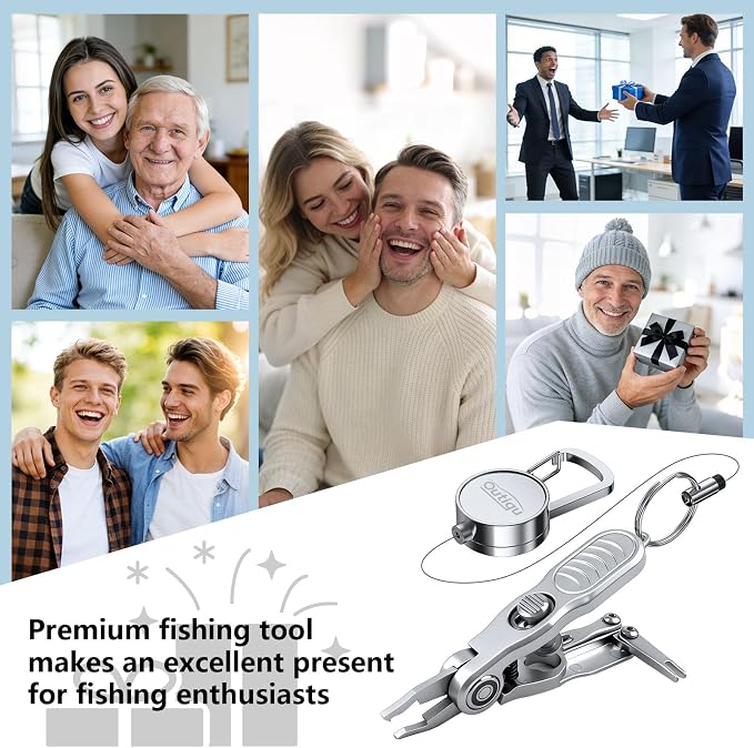 Multifunctional Fishing Line Cutters – Fly Fishing Nippers with Retractors, 420 Stainless Steel Knot Tying Tool and Braided Line Scissors Clippers, Rustproof Fishing Gear Gifts for Men