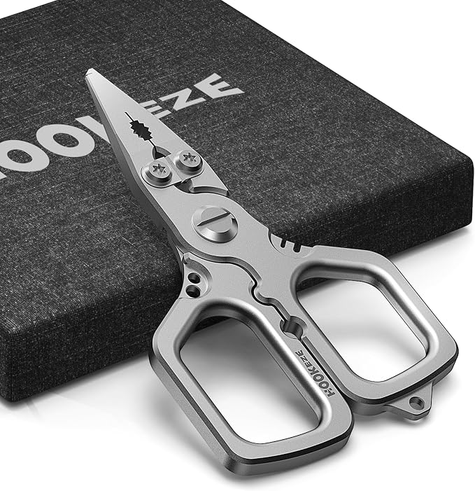 HOOK-EZE Multi-Function Fishing Pliers, Saltwater Resistant Fishing Scissors, Tungsten Cutters, Knot Tying Tool with Lanyard, Split Ring Hook Remover, Gifts for Men