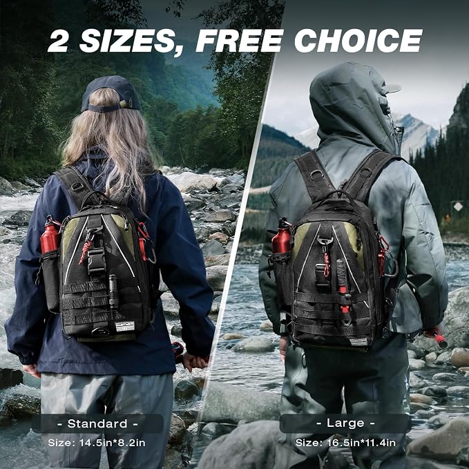 Ghosthorn Fishing Backpack Waterproof Tackle Bag Sling Bag Gift