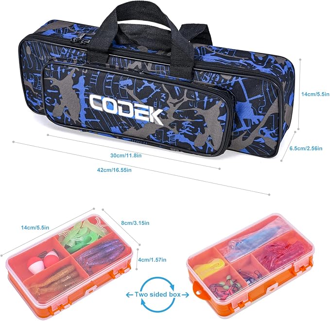 CODEK Kids Fishing Pole Set Portable Telescopic Kids Fishing Rods with Collasible Chair Fishing Net Carrier Bag and Full Kits for Boys and Girls Beginner and Youth 170cm/5.6ft