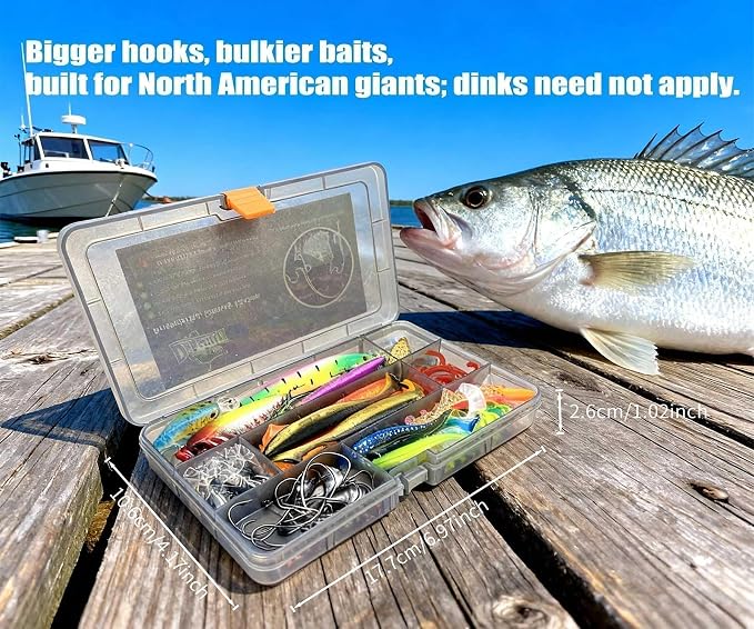 Elite Series Bass Fishing Tackle Kit - Fully Loaded Box, No Junk Fillers - Durable Lightweight Portable Pro Gear for Youth, Teens, Beginners & Kayak - Premium Gift for All Levels