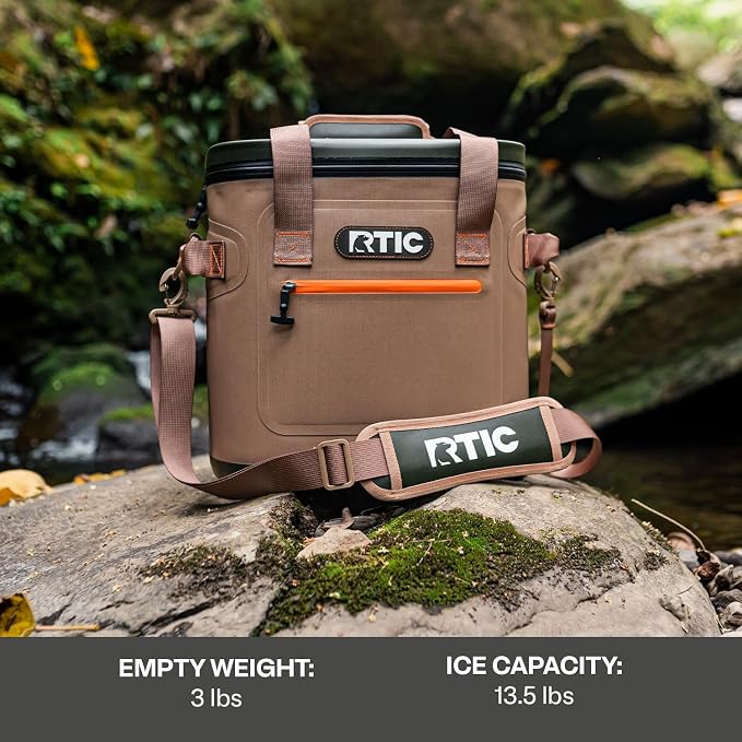 RTIC Ultra-Tough Soft Cooler 20 Can, Insulated Bag Portable Ice Chest Box for Lunch, Beach, Drink, Beverage, Travel, Camping, Picnic, Car, Trips, Floating Cooler Leak-Proof with Zipper