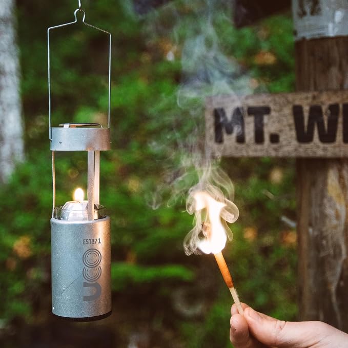 UCO Original Candle Lantern with 1 Long-Burning Emergency Candle, Original Collapsible Candle Lantern for Camping & Emergency Preparedness