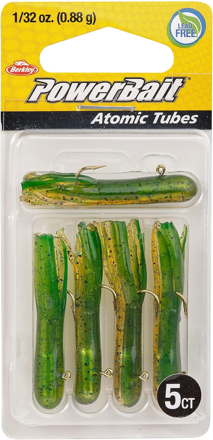 Berkley PowerBait Pre-Rigged Atomic Tubes Fishing Soft Bait