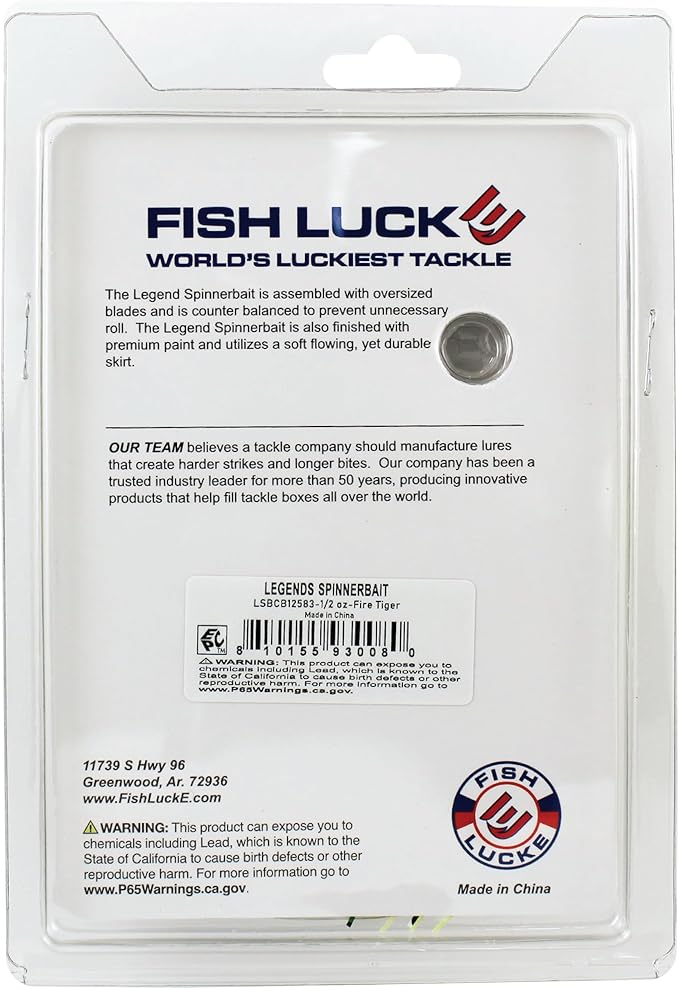 Luck E Strike Jimmy Houston Legends Spinner Bait with Colorado Blades (1/2 Ounce Spinnerbait) 5/0 Hook