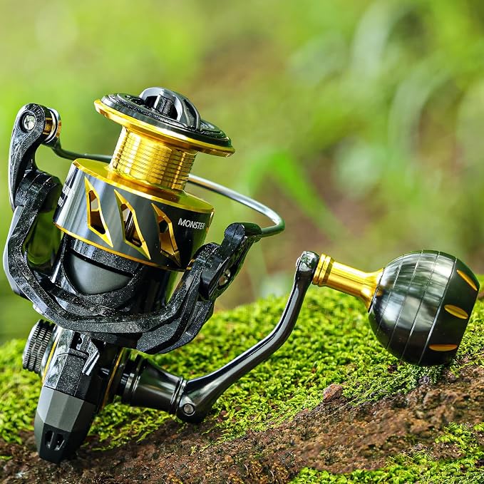 Sougayilang Spinning Reel – 26LB Drag & Loud Metal Clicker, 5.2:1 Gear Ratio, 13+1 Bearings, 4-Point Waterproof, CNC Aluminum Spool & Handle for Bass Trout Salmon