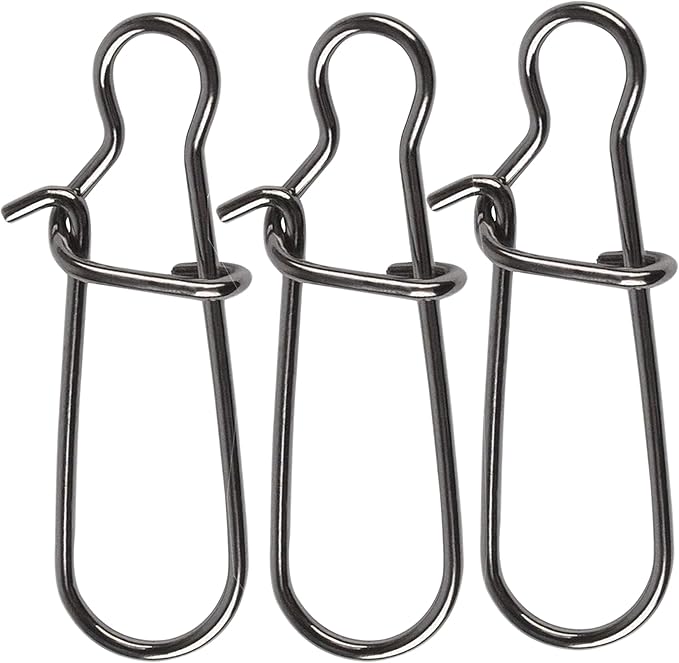 100 Pack Duo Lock Snaps Size 0-8 Black Nice Snap Swivel Solid Rings Stainless Steel Fishing Tackle Kit - Test: 26LB-220LB