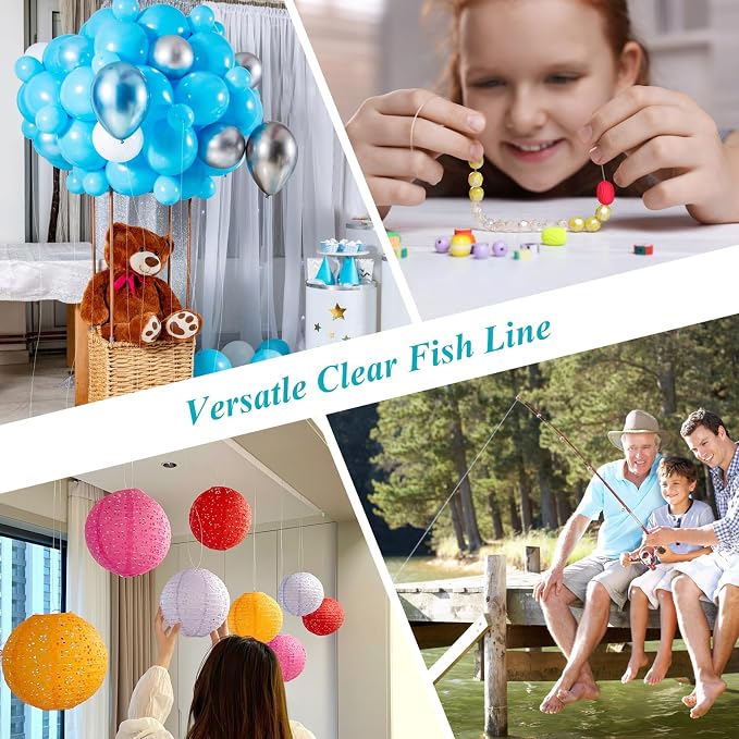 Fishing Line Wire 1640ft, Monofilament Fishing Line, Clear Invisible Nylon String for Hanging Crafts