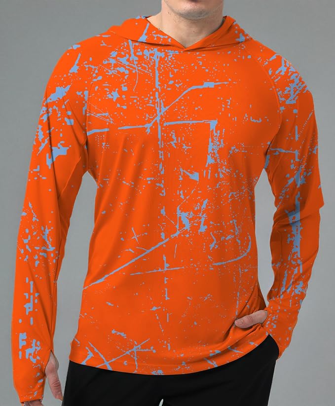 Men's UPF 50+ Sun Protection Hoodie Shirt Long Sleeve SPF Fishing Outdoor UV Hiking Lightweight Shirts