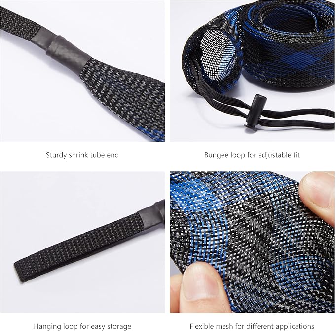 BASSDASH Casting Spinning Fishing Rod Sleeves Protective Rod Socks for Fishing Poles Up to 7-1/2ft
