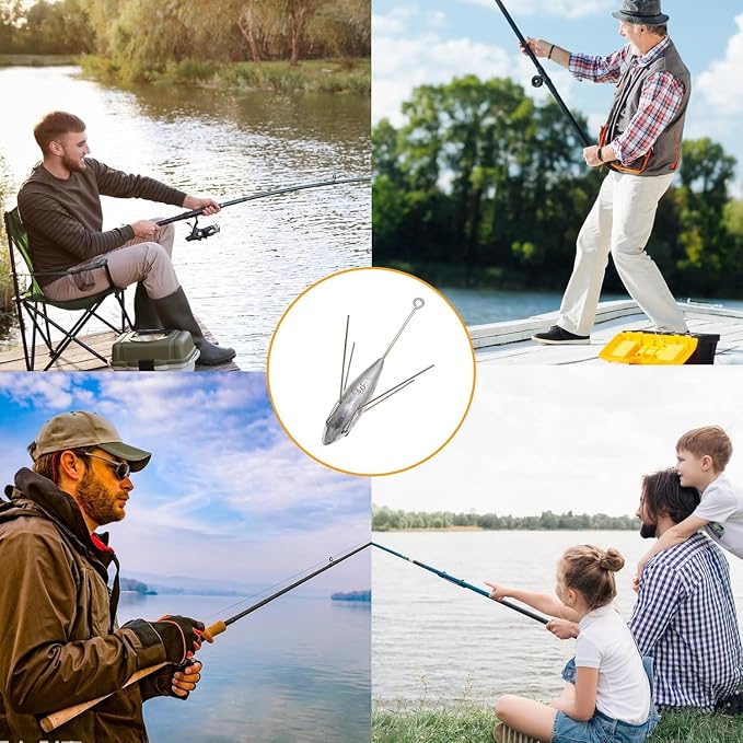 5 Pcs Sputnik Sinker Fishing Weights Lead Long Tail Fishing Equipment Surfing Casting Spider Sinkers for Saltwater Catfish Beach Sand Ocean
