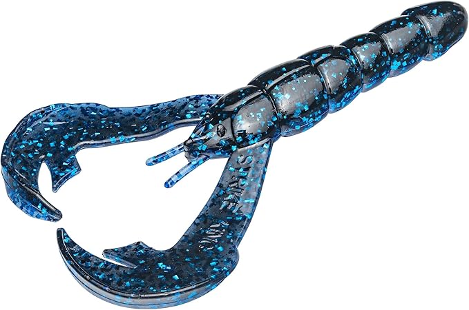 Strike King Rattlin' Rage Craw Soft Bait Fishing Lure, 4", Glass Rattle Chamber