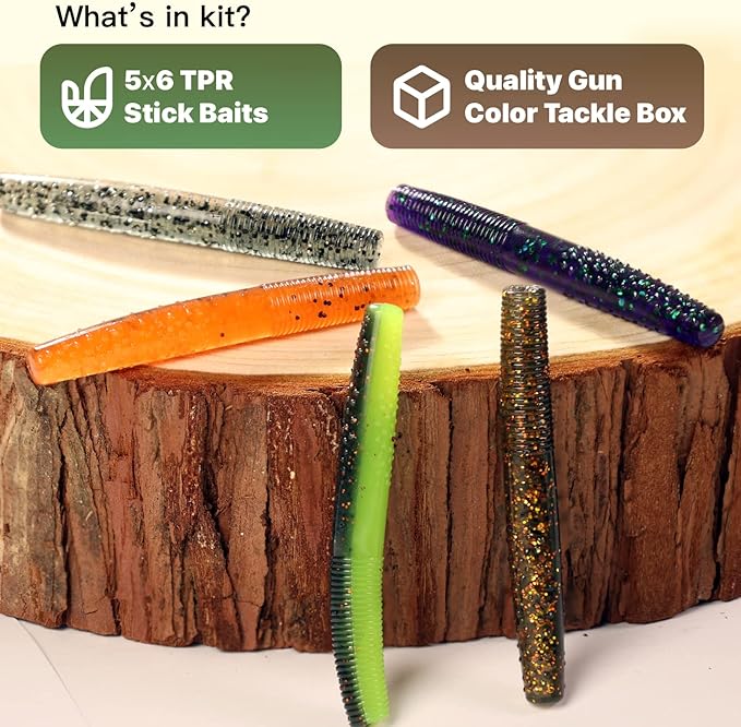 Ned Rig Baits Kit,TRD Soft Plastic Worms or Crawfish for Bass Fishing