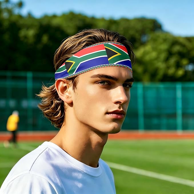Flag Headbands for Men Women, Moisture Wicking Sweatband Breathable Sports Headwrap, Non-Slip Stretchy Fitness Hair Band