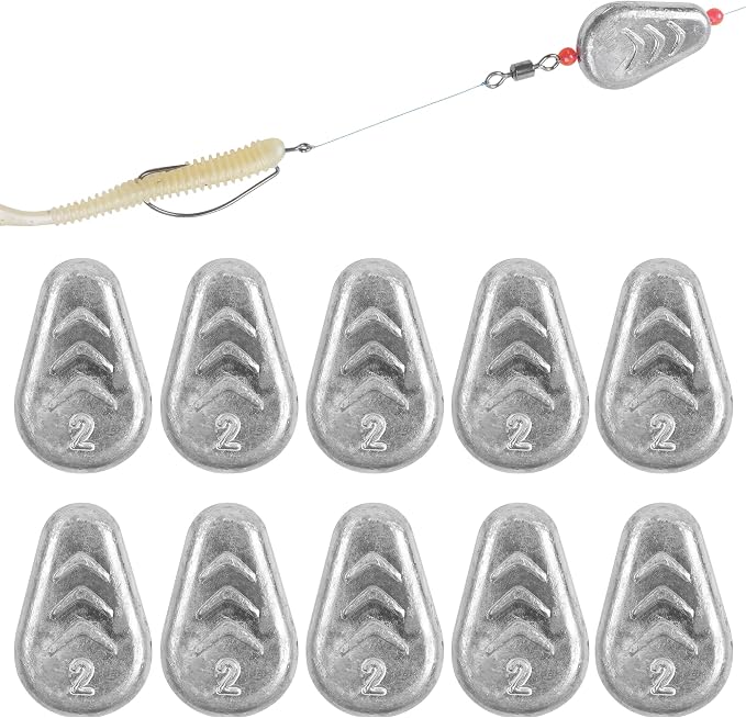5/10 Pack No Roll Sinker Lead Fishing Weights Catfish Sinkers Coin Disc Weight Snagless Flat Inline Sinker for Catfishing Rig Bank River Surf Fishing Saltwater