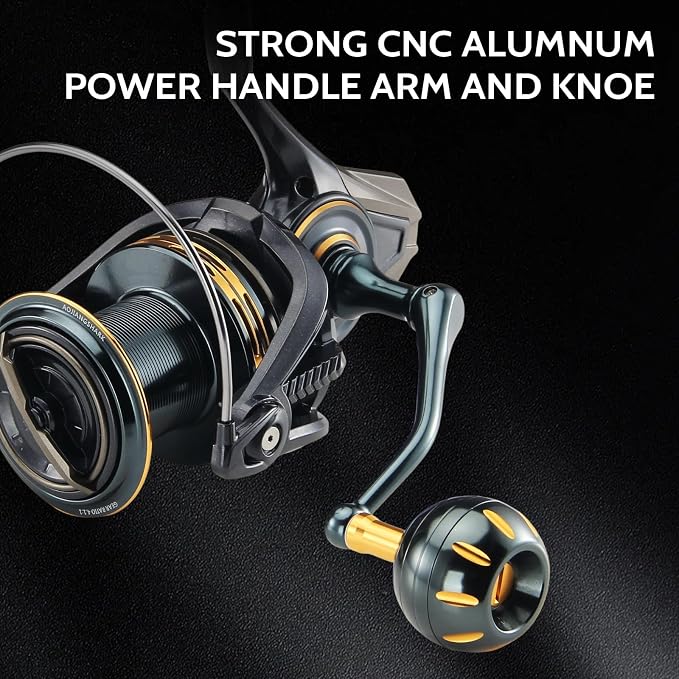 Big Game Surf Spinning Fishing Reel 8000/12000,20KG Drag Power Backlash-Free Bearings,Metal Reel Seat,Zinc Alloy Gear for Saltwater Inshore and Offshore Fishing