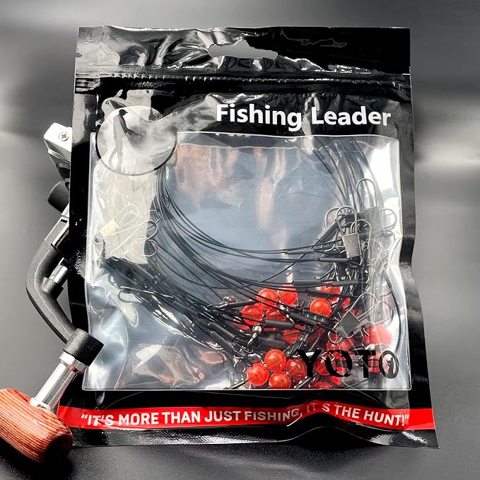 YOTO Fishing Leaders,Stainless Steel Tackle Rig with Tackle Lure Swivels Snaps, Saltwater rig Wire Leader Fishing Leader Wire Bottom rigs for Saltwater