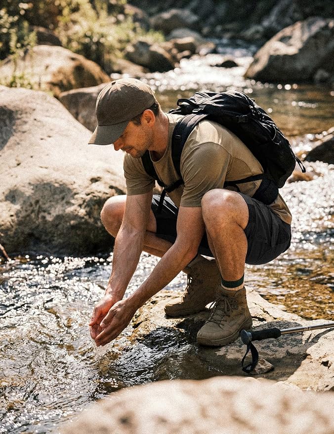 XKTTAC Men's Outdoor Quick Dry Lightweight Stretchy Shorts for Hiking, Tactical, Camping, Travel with 6 Pockets