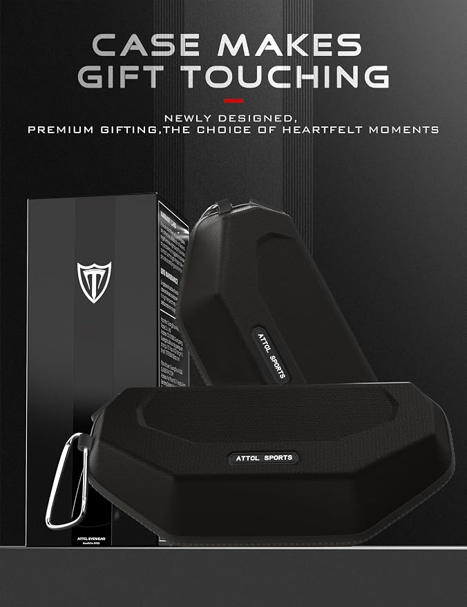 ATTCL Polarized Sunglasses Men Sports: UV Protection Lightweight TR90 Frame Anti-Slip Wrap-Around for Driving Fishing Golf