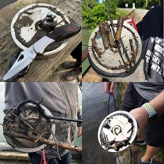 MUTUACTOR Fishing Magnet Kit,1800lbs Double Sided Fishing Magnets Heavy Duty,Φ 3.7" Permanent Neodymium Magnet with 65Ft Salvage Rope Sturdy Gloves Bag for Retrieval and Recovery of Treasure