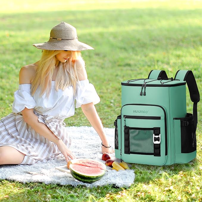 Hulongo Cooler Backpack, 30L Insulated Leakproof Soft Cooler Bag for 52 Cans, Lightweight Backpack for Beach, Picnic, Camping, Hiking, Fishing and Travel