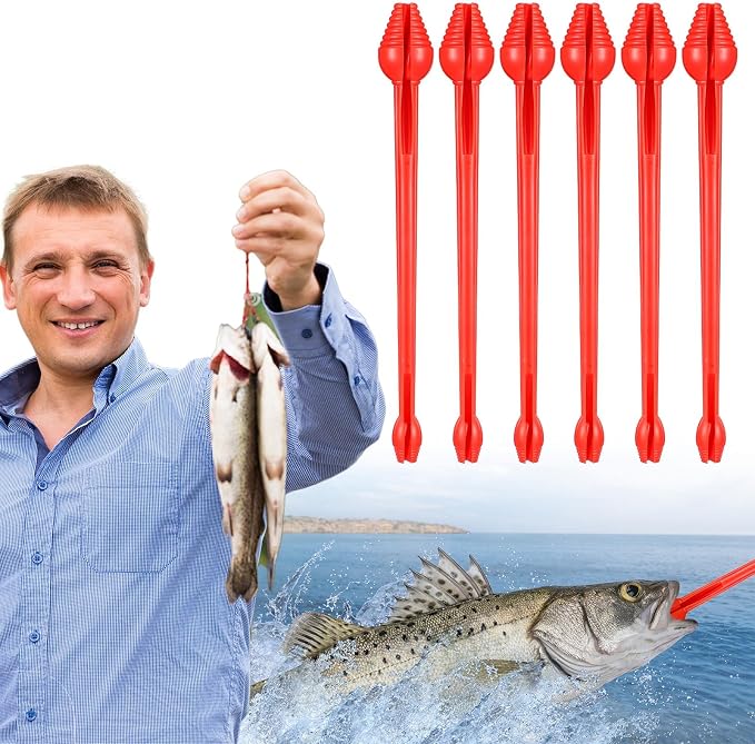 RoundFunny 6 Pcs Fish Hook Remover Tool Plastic Snelled Hook Disgorger Portable Unhook Extractor Tool for Fishing Gear Accessories