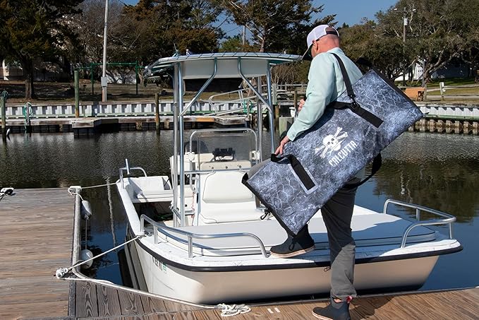 Calcutta Outdoors Pack Fish Cooler 40� x 16� | Mossy Oak Coastal Cloudbank | Insulated Waterproof Fishing Kill Bag | Sweat Proof Design | Nylon Carrying Straps�