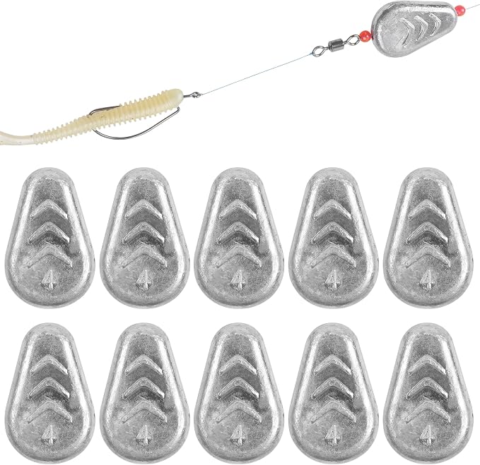 5/10 Pack No Roll Sinker Lead Fishing Weights Catfish Sinkers Coin Disc Weight Snagless Flat Inline Sinker for Catfishing Rig Bank River Surf Fishing Saltwater