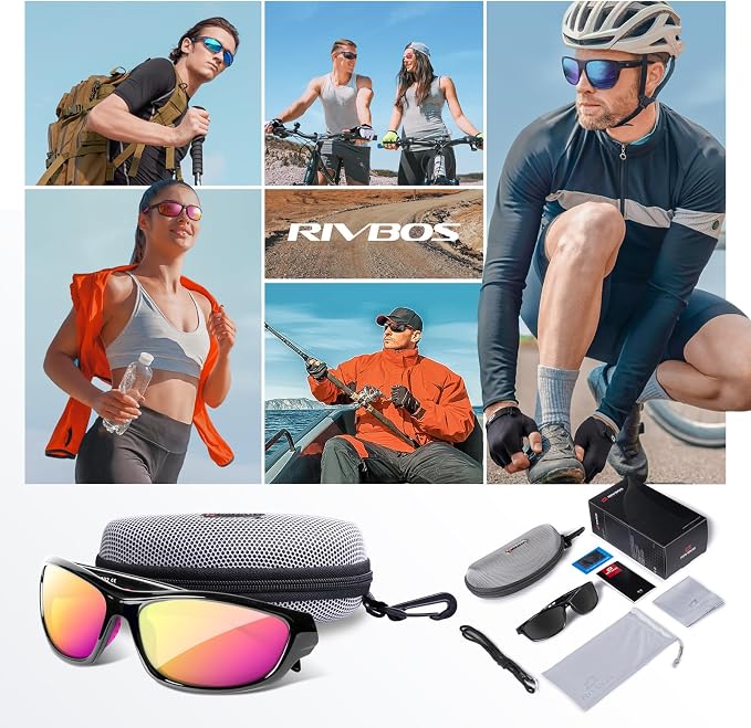 RIVBOS Polarized Sunglasses UV400 Protection for Men's and Women's Fishing, Cycling, and Outdoor Activities RB832