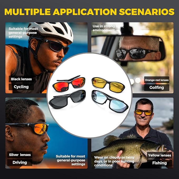 Polarized Fishing Sunglasses for Men Women, Adjustable Polarized Sunglasses, Lightweight TR90 Frame