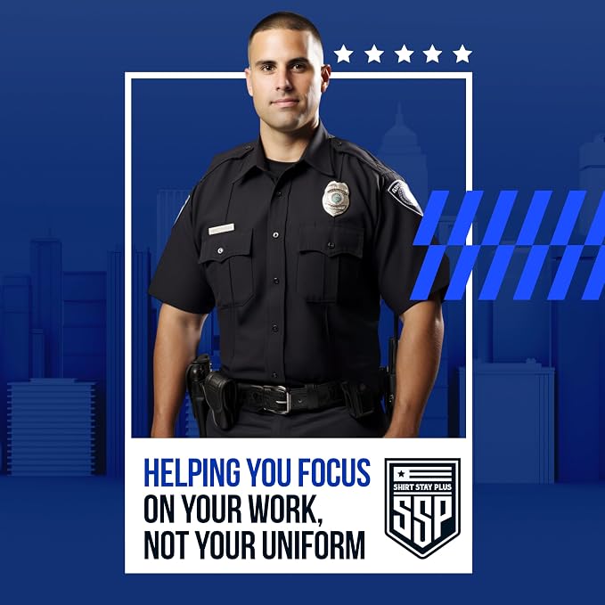 Shirt Stay Plus Mourning Bands for Badges (50-Pack - Made in USA) Thin Blue Line Stripe, Law Enforcement, Police Officer, Honor Guard Funeral Shield Elastic Band