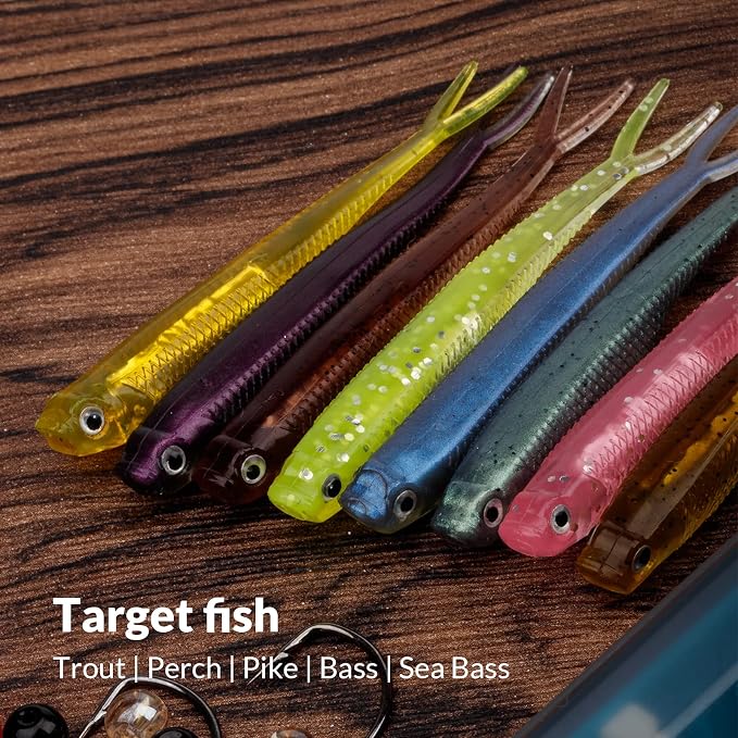 QualyQualy Soft Swimbait Fishing Lures 5PCS 6PCS Jerk Shad Minnow Drop Shot Lure Bass Bait Shad Lure Soft Jerkbait for Bass Trout Pike Walleye Crappie 2.95'' 3.93'' 4.72''