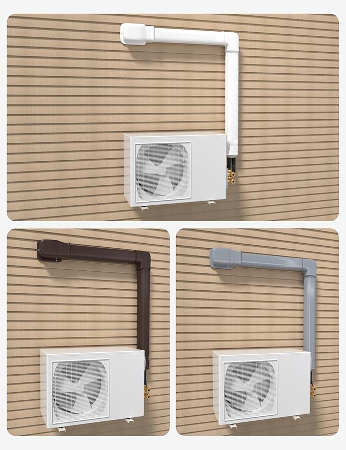 3" Entry Wall Cover Line Cover Set Parts PVC Accessory for Decorative for Ductless Mini Split, Central AC and Heat Pumps, Grey