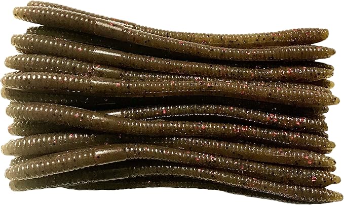 20 Pcs 6.25" Drop Shot Finesse Worms (Scented, Floats) Soft Plastic Baits for Bass Fishing