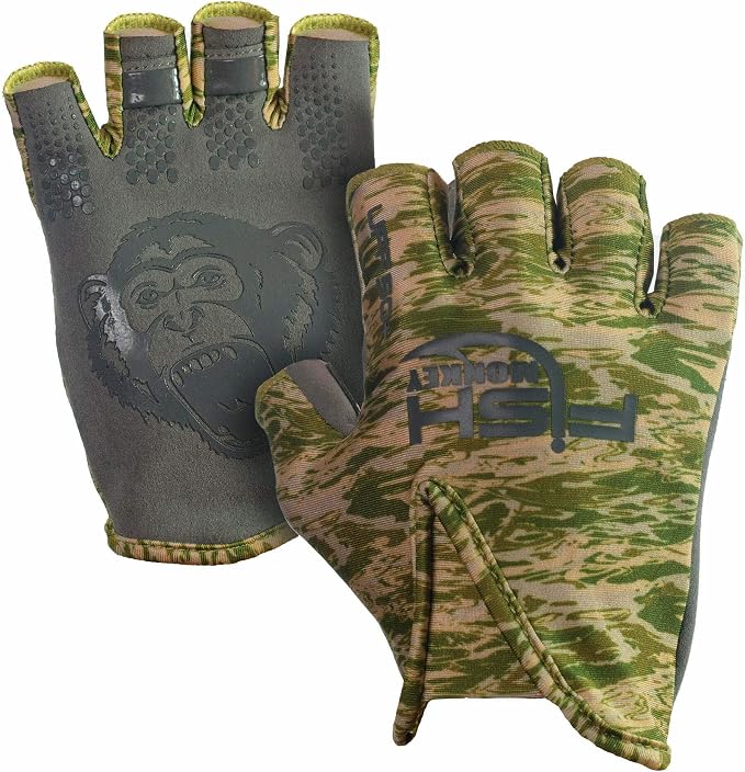 Fish Monkey Stubby Guide Glove, Enhanced-Grip Sun Protection Fishing Glove