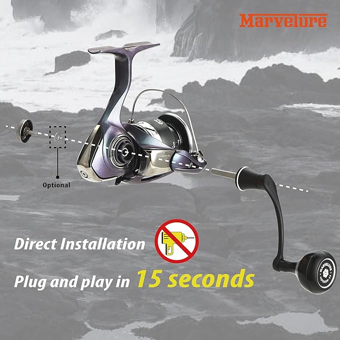 Locked-Type Power Handle (Hexagon Shaft) Compatible for Daiwa Revros LT Crossfire LT Legalis LT Regal LT Laguna LT Eliminator QR Spinning Reels
