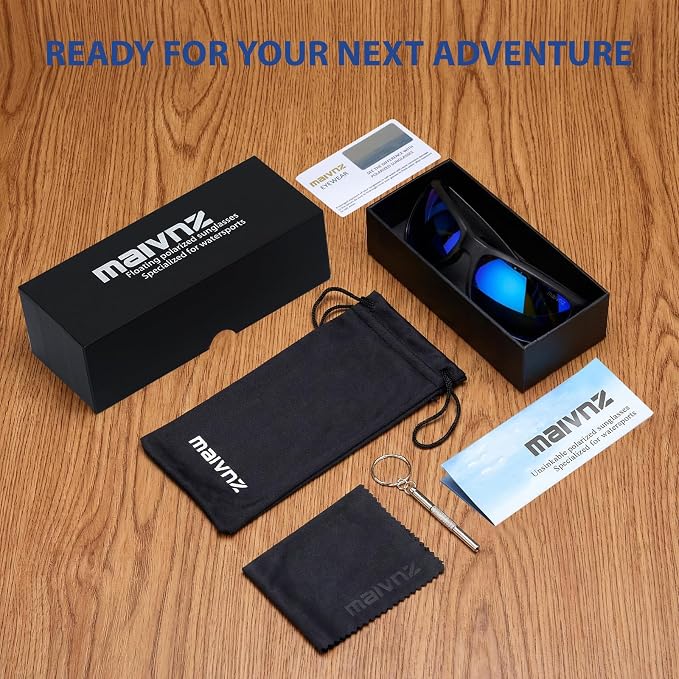 maivnz Floating Polarized Fishing Sunglasses for Men Women, Unsinkable UV400 Sports Glasses for Kayaking, Boating & Surfing