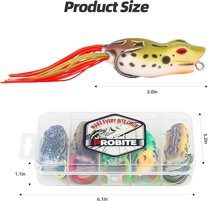 Soft Frog Lures, Topwater Swimbaits for Bass Fishing, Realistic PVC Design, Weedless Hooks, Perfect for Freshwater & Saltwater, Effective Fishing Lures for Pike & Snakehead